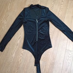 Black velvet bodysuit